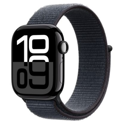 Imagem de Apple Watch Series 10 GPS + Cellular Alumínio Preto | Bracelete Loop Desportiva Tinto (42mm)