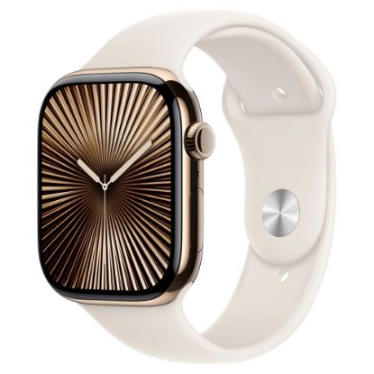 Imagem de Apple Watch Series 10 GPS + Cellular Titânio Dourado | Bracelete Desportiva Luz das Estrelas - S/...