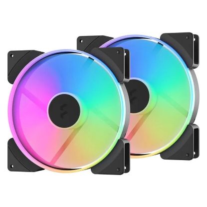 Imagem de Ventoinha 180mm Fractal Design Prisma AL-18 ARGB PWM Preta (Pack2)