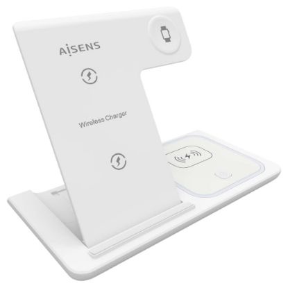 Imagem de Carregador Wireless Aisens 3-em-1 15W Branco