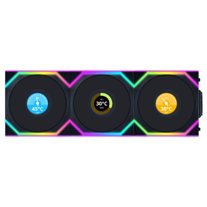 Imagem de Ventoinha 120mm Lian Li UNI SL LCD Wireless RGB PWM Preta (Pack 3)