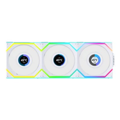 Imagem de Ventoinha 120mm Lian Li UNI SL LCD Wireless RGB PWM Branca (Pack 3)