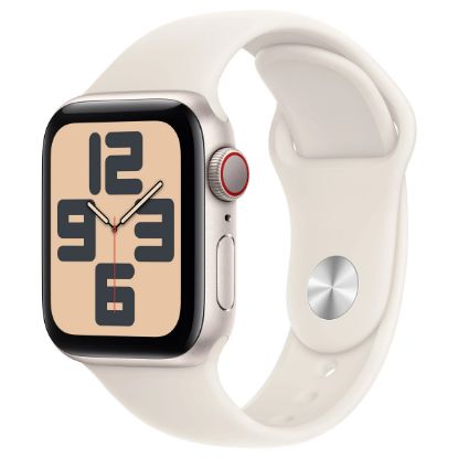 Imagem de Apple Watch SE (2024) GPS Alumínio Luz das Estrelas | Bracelete Sport Luz das Estrelas - M/L (40mm)