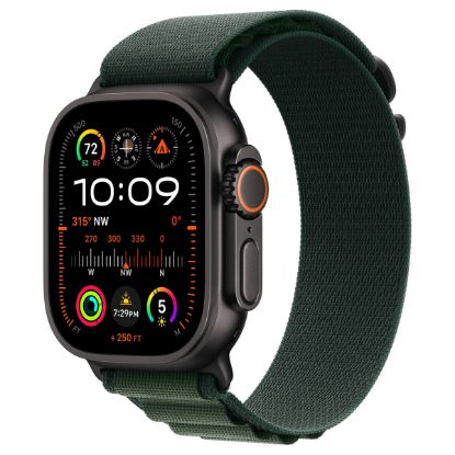 Imagem de Apple Watch Ultra 2 GPS + Cellular Titanium Preto | Bracelete Loop Alpine Verde - Medium (49mm)