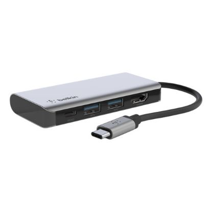Imagem de Hub Type-C 2 Portas USB3.0 + 1 Porta HDMI + TypeC Belkin Cinza