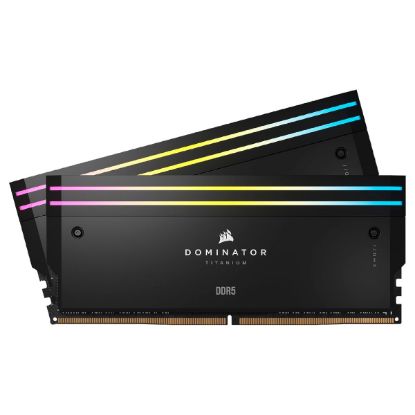 Imagem de Dimm DDR5 Pack 2x 48GB (96GB) Corsair CL32 6400Mhz Dominator Titanium RGB Preta
