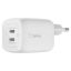 Imagem de Carregador de Tomada Belkin BoostCharge Pro 2xType-C GaN 65W Branco