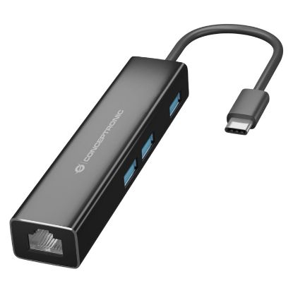Imagem de Docking Station Conceptronic Type-C 3 Portas USB3.0 + RJ45 DONN07B Preta