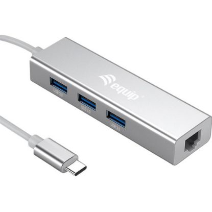 Imagem de Docking Station Equip Type-C 3 Porta USB3.0 + RJ45 Cinza