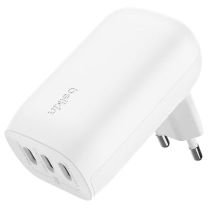 Imagem de Carregador de Tomada Belkin BoostCharge 3 Portas Type-C 67W Branco