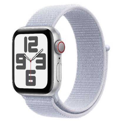 Imagem de Apple Watch SE (2ª Geração) GPS + Cellular Alumínio Prateado | Bracelete Sport Loop Nuvem Azul (4...