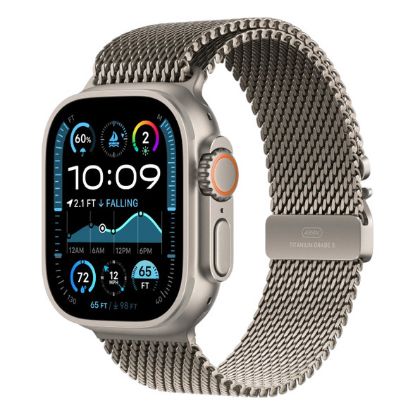Imagem de Apple Watch Ultra 2 GPS + Cellular Titanium Natural | Bracelete Loop Milanesa Natural - Medium (4...