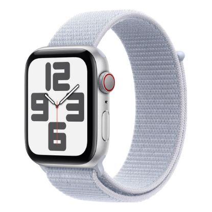 Imagem de Apple Watch SE (2ª Geração) GPS + Cellular Alumínio Prateado | Bracelete Sport Loop Nuvem Azul (4...