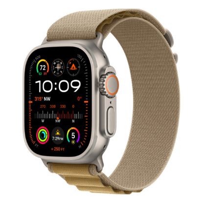 Imagem de Apple Watch Ultra 2 GPS + Cellular Titanium Natural | Bracelete Loop Alpine Bronze - Large (49mm)