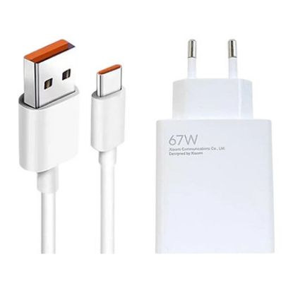 Imagem de Carregador de Tomada Xiaomi HyperCharge Combo USB 67W Branco c/ Cabo Type-C