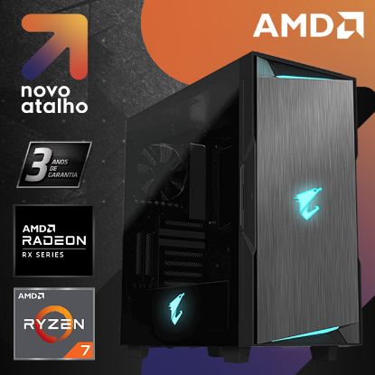 Imagem de Computador Novo Atalho Gaming Midrange R7 16GB SSD 1TB RX 6600 Preto