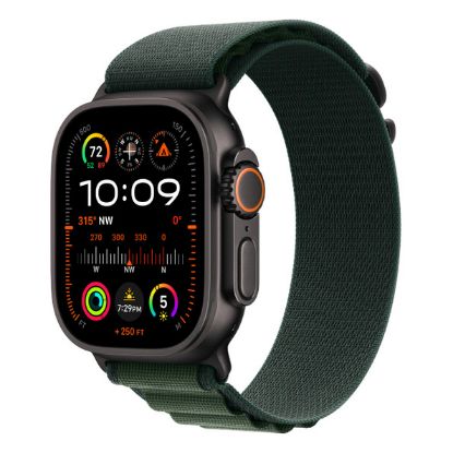 Imagem de Apple Watch Ultra 2 GPS + Cellular Titanium Preto | Bracelete Loop Alpine Verde Escuro - L (49mm)