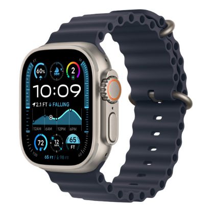 Imagem de Apple Watch Ultra 2 GPS + Cellular Titanium Natural | Bracelete Ocean Azul Navy