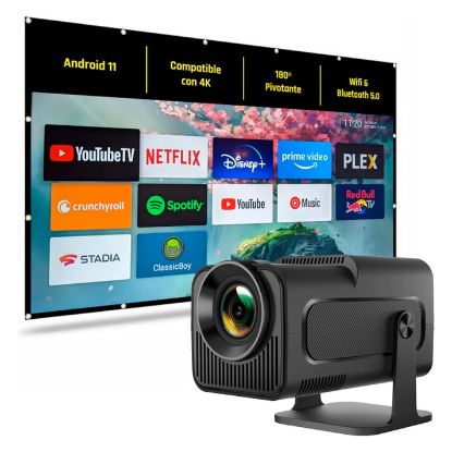 Imagem de Projetor Iggual Mini MP1080p FHD Preto (Android) + Tela 120"