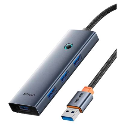 Imagem de Hub USB 2.0 3 Portas USB 3.0 + 1 Porta Type-C Baseus Cinza