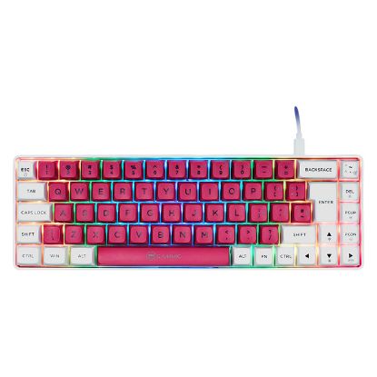 Imagem de Teclado GAMIAC TKL RGB69G SF PBT Mecânico RGB Branco/Rosa - Switch Kailh Blue (PT)