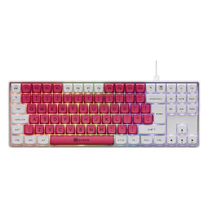 Imagem de Teclado GAMIAC TKL RGB90G PBT Mecânico RGB Branco/Rosa - Switch Kailh Red (PT)