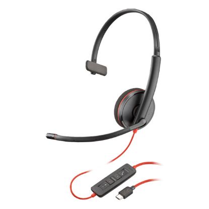 Imagem de Headset Call Center Poly Blackwire 3210 Monaural Type-C Preto Bulk