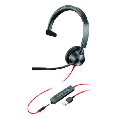 Imagem de Headset Call Center Poly Blackwire 3315 MT USB Preto