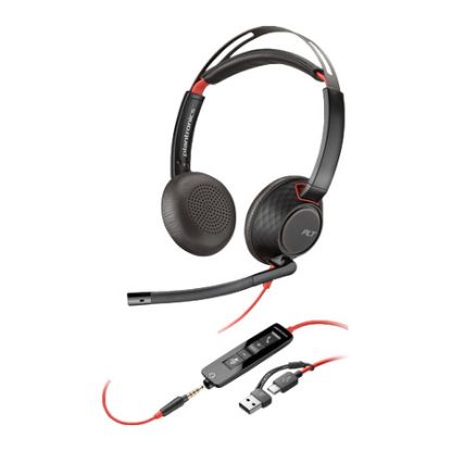 Imagem de Headset Call Center Poly Blackwire 5220 3.5mm/Type-C/USB Preto Bulk