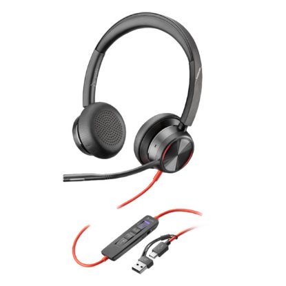 Imagem de Headset Call Center Poly Blackwire 8225 MT Type-C/USB Preto