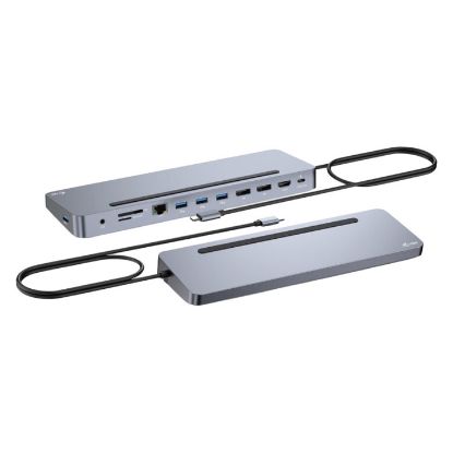 Imagem de Docking Station i-tec Type-C Multiport 12-em-1 C31FLAT2PDPRO Prateado