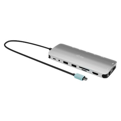 Imagem de Docking Station i-tec Type-C Multiport 14-em-1 C31NANOTRIPLED140 + Carregador 140W Prateado