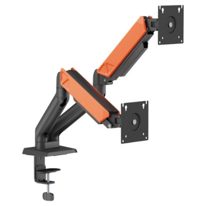 Imagem de Suporte Mesa Gaming p/ 2 Ecrãs 13"/32" Napofix GDM2200 Full-Motion Preto/Laranja